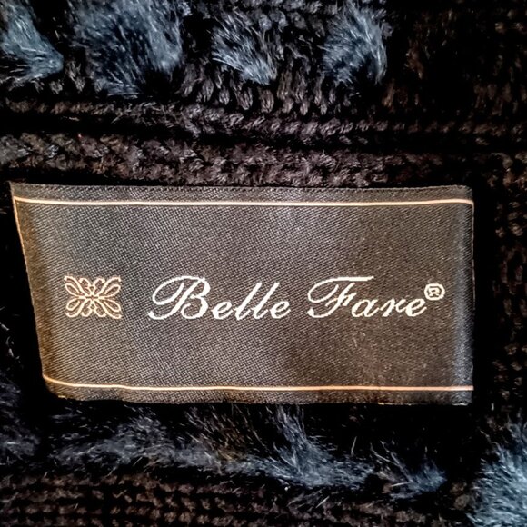 Belle Fare Black Rex Rabbit Fur Knitted Wool Fringe Vest - Picture 5 of 7